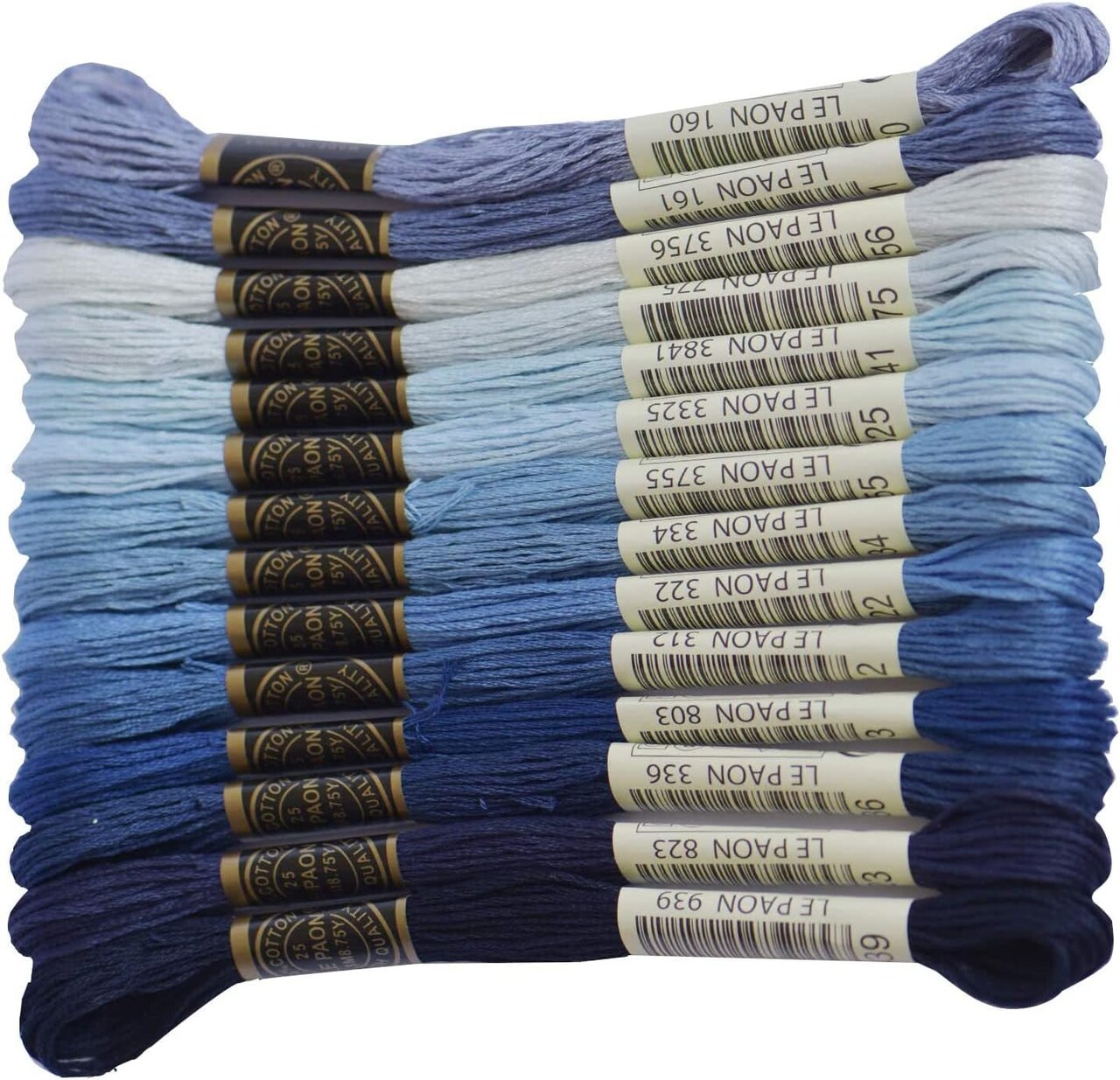 Premium Rainbow Embroidery Floss – 14 Skeins Electric Blue Gradient for Cross Stitch, Friendship Bracelets & Crafts